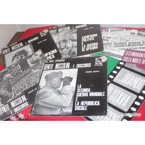Lot Disques 33 tours discours Benito MUSSOLINI