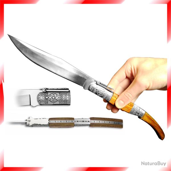 *NOUVEAU* Navaja (couteau pliant g�ant) D�COR�E - Inox - Lame de 17 cm