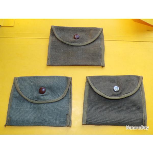 LOT DE 3 POCHETTES POUR LUNETTE PLIANTE DE L'ARMEE FRANCAISE, ETAT VOIR PHOTOS . POUR TOUT RENSEIGNE