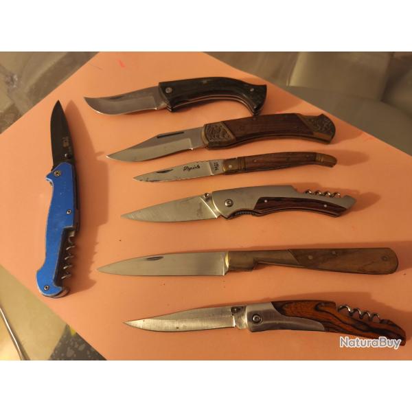 Lot de 7 couteaux a restaurer