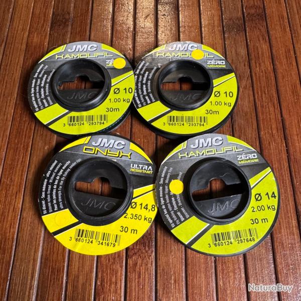 LOT DESTOCKAGE P�CHE 4 BOBINES JMC 3xKAMOUFIL 1xONYX