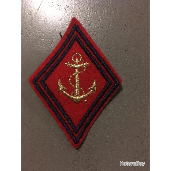 Insigne tissus brod� or ancre des troupes de Marine