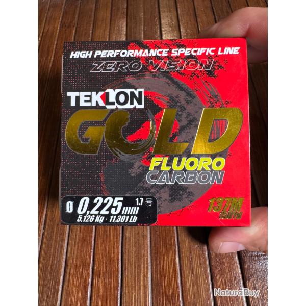 Teklon Gold Fluorocarbon 137 Mts. 137 m�tres. Fil p�che 0,225 mm - 5,126 kg