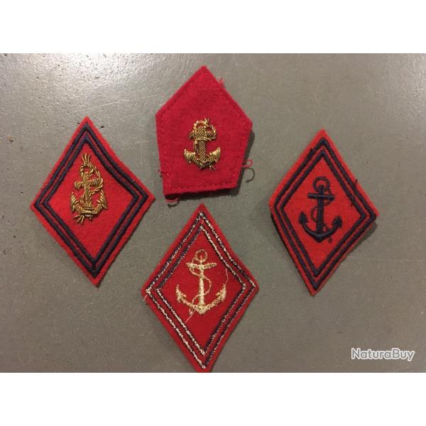Lot de 4 insignes / Ancre des Troupes de Marine