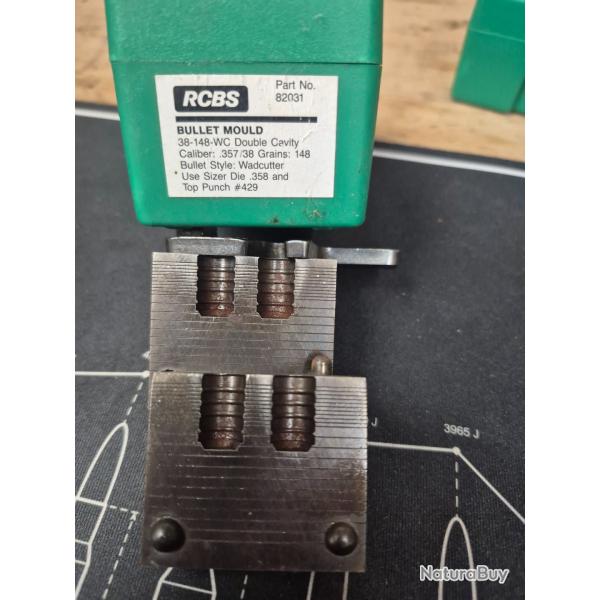 Moules  balles rcbs cal 357 wadcutter et 44 semi wadcutter