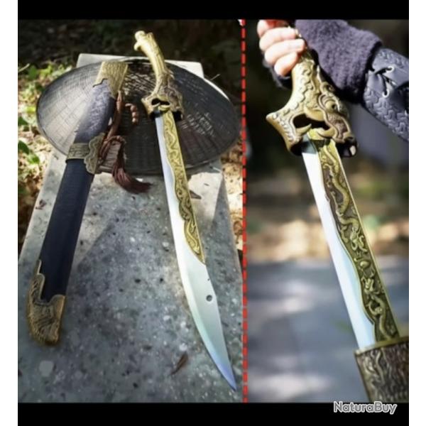 Sabre du Dragon � Sabre tranchant, solide, pleine soie, battle ready, acier T10