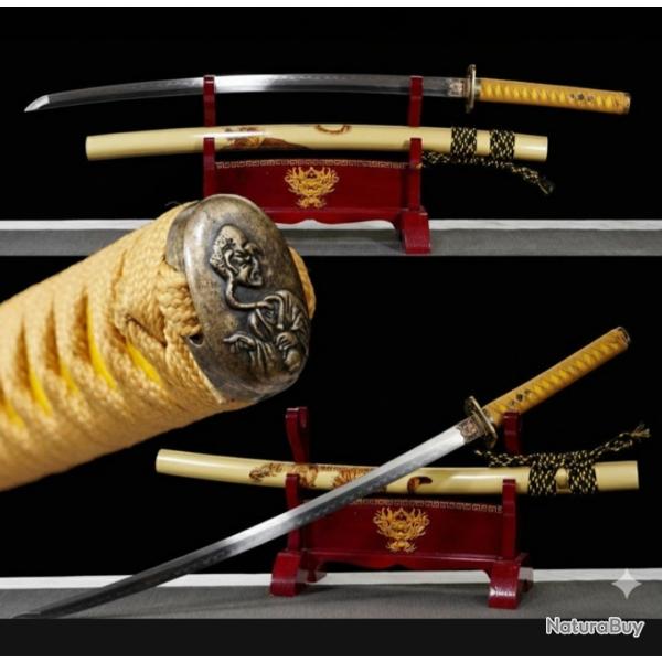 Katana du Tigre - Acier T10 tremp� � l'argile