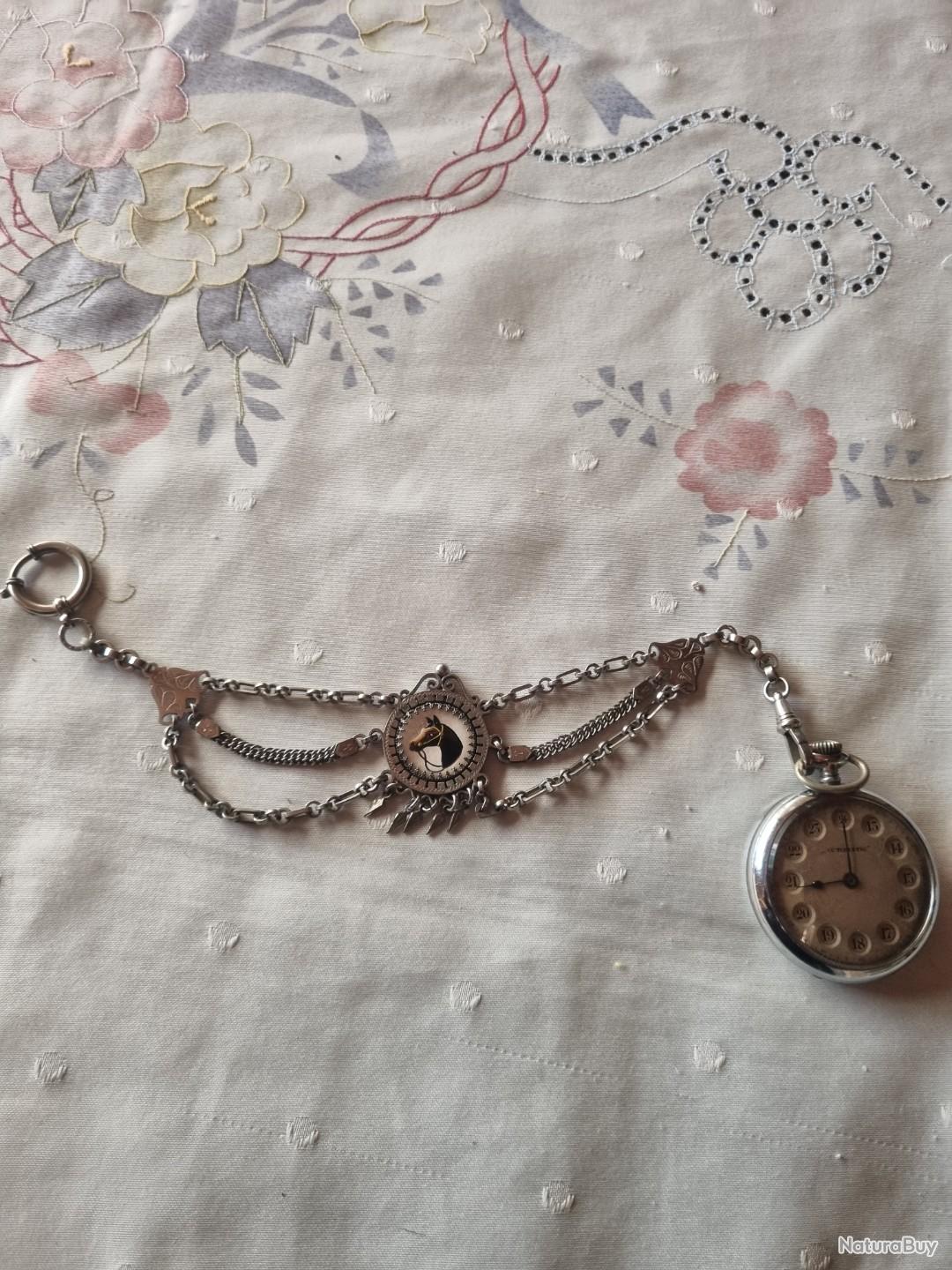 Ancienne Chaîne Châtelaine En Plaqué Or Pour Montre à Gousset - Très Bon état, Fabrication Française Avant 1920