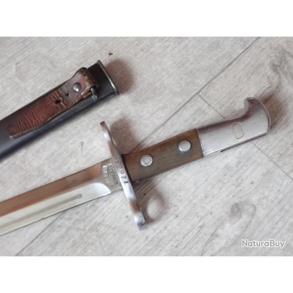 726855 Baionnette Suisse pour fusil Rubin Schmidt Mdle K11 ou K31. Mdle 1918.