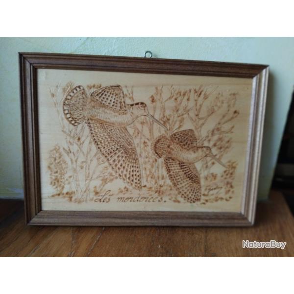 Gravure sur bois Les mordor�es sign�e Gaston.