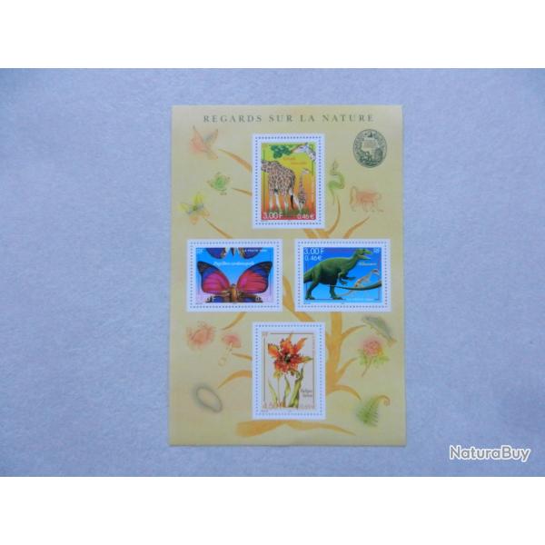 planche de 4 timbres regards sur la nature La Poste 2000