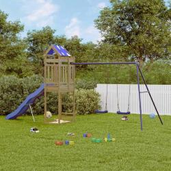 Aire de jeux d'ext&eacute;rieur bois de pin impr&eacute;gn&eacute;