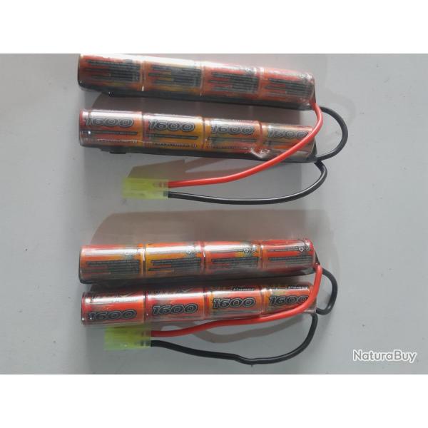 lot de 2 batteries 1600mah airsoft neuve