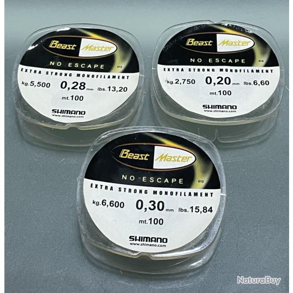 3 BOBINES FIL DE PECHE SHIMANO 0,20  0,28  0,30