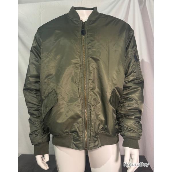 Bomber MA-1 Flight Jacket Vert Kaki - Taille XL - NEUF