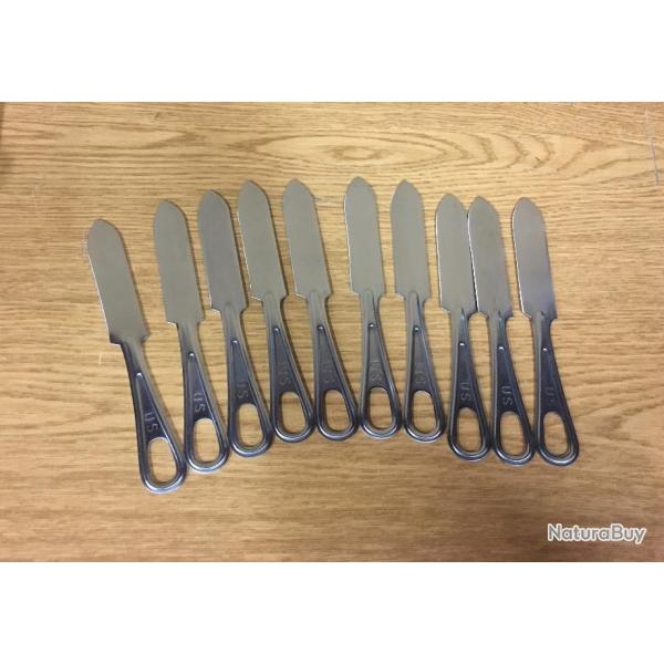 10 X ORIGINAL US ARMY COUTEAUX KNIFE FIELD MESS UTICA CUTLERY CO. NEUF !!!