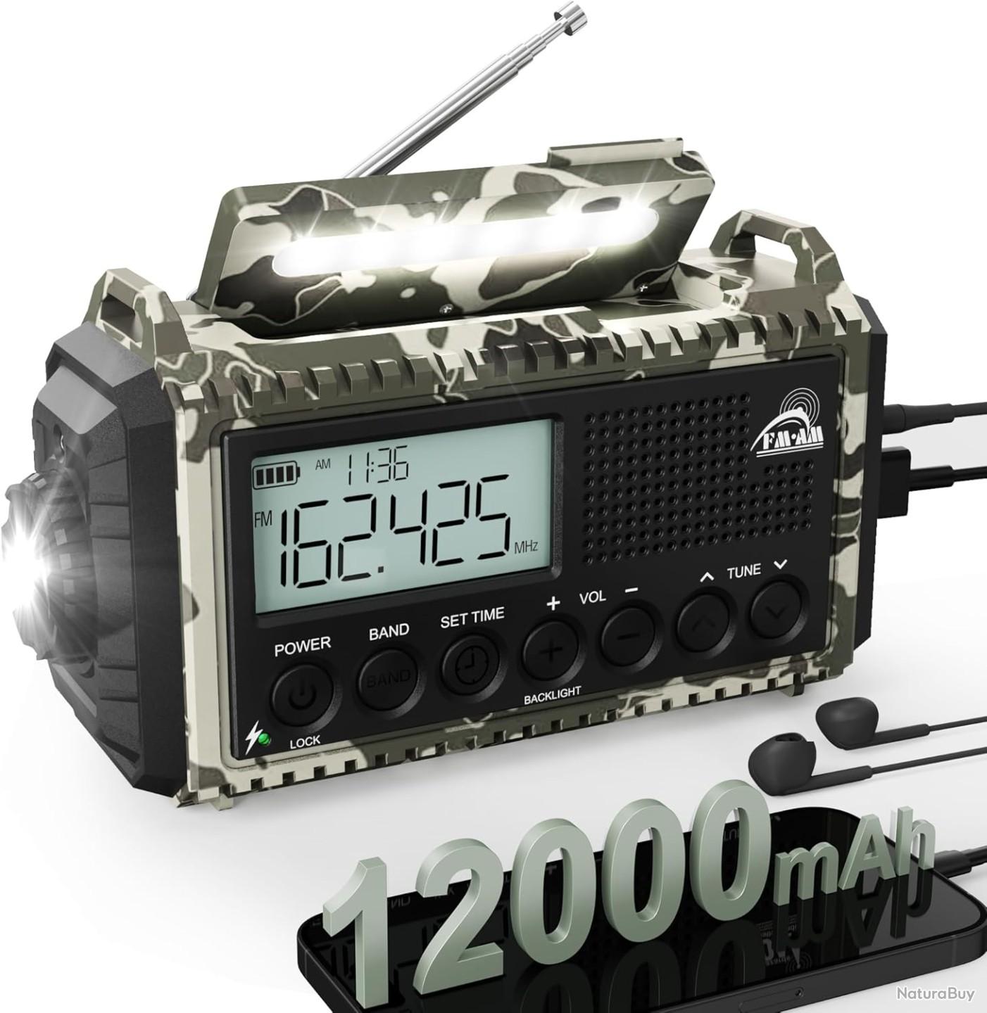 Radio D'urgence Solaire Et à Manivelle – Lampe Torche LED, Portable, Sans Marque