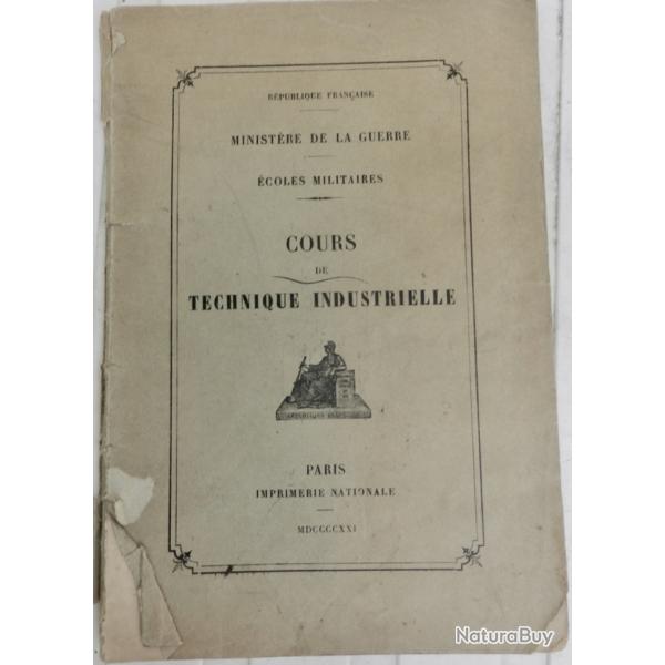 Cours de technique industrielle DE 1921.