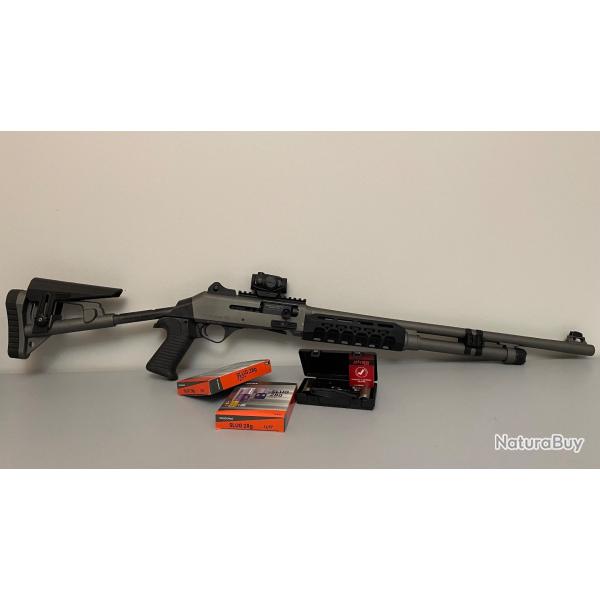Fusil semi automatique AKSA ARMS S4 EXTREM Cal. 12/76 Tungsten Grey + Red dot 2 moa + Slugs x20