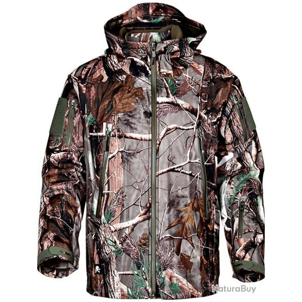 Veste Softshell taille S � 3XXL avec doublure Polaire Chaude Imperm�able avec capuche