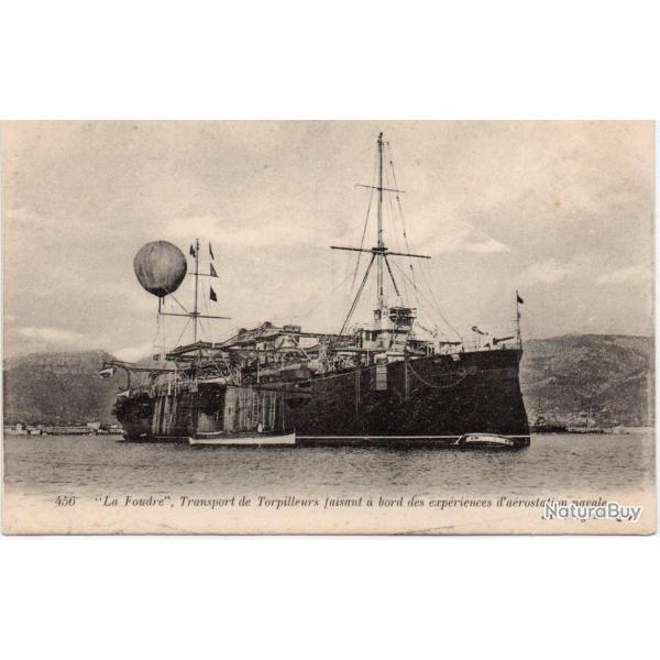 CPA - Marine de Guerre -" La Foudre "Transport de Torpilleurs faisant a bord des exp�riences- N�4189