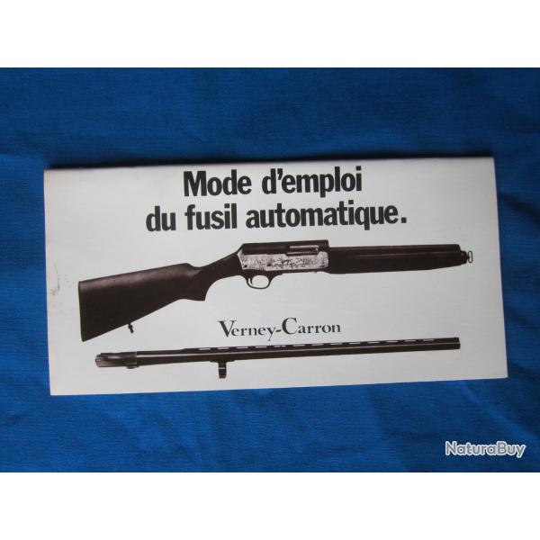 Notice papier d'origine - VERNEY-CARRON Fusil automatique