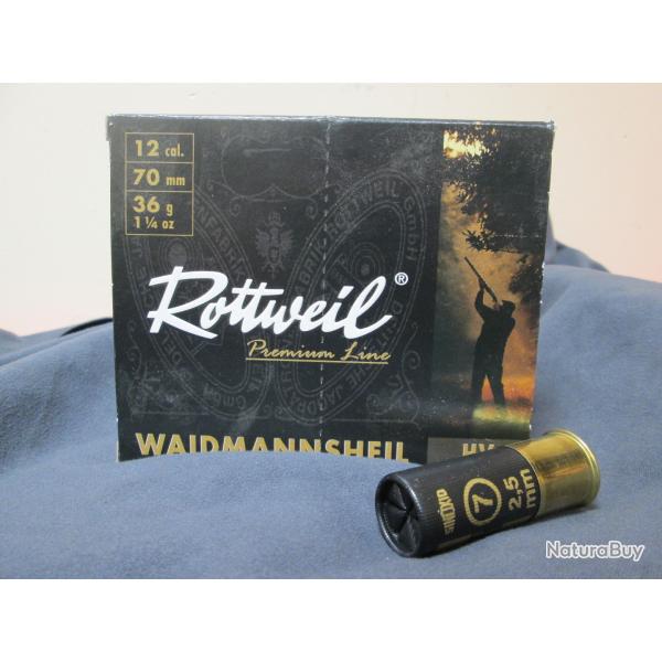 10 cartouches Rottweil 12/70 en 36g no 7 BJ