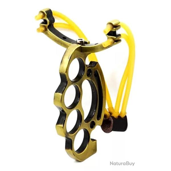 DESTOCKAGE Lance Pierre Poing Amricain Fronde 2 Elastiques en Mtal Trs Puissante