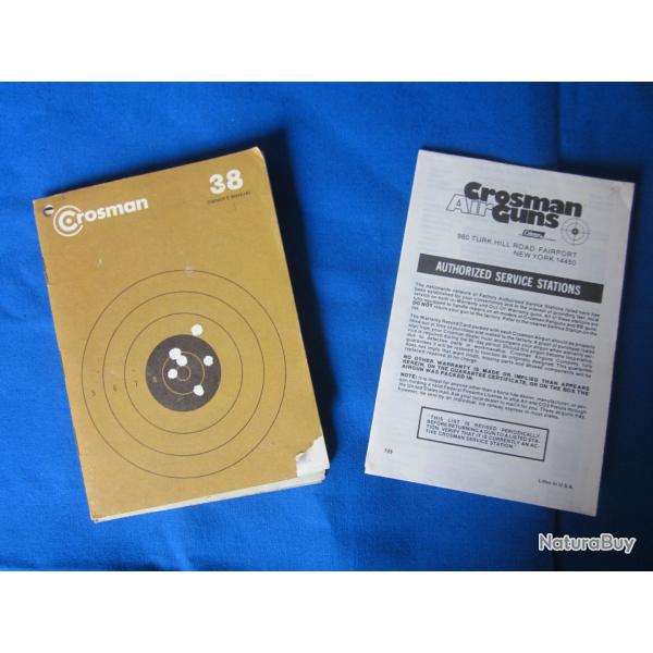 Notice papier d'origine - CROSMAN mod�le 38