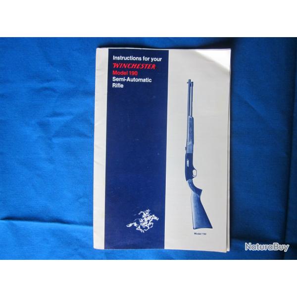 Notice papier d'origine - Winchester mod�le 190