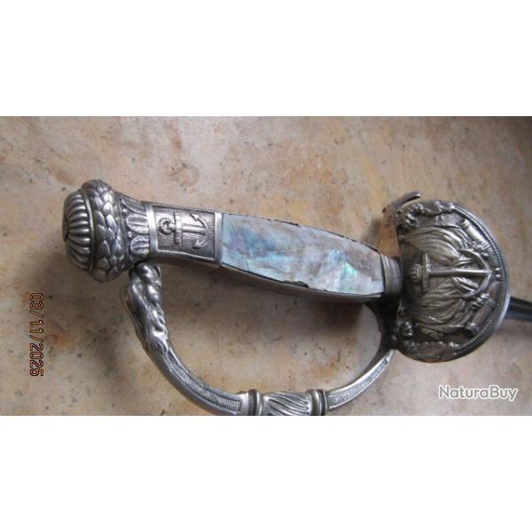 �p�e officier sup�rieur marine imp�riale 1�empire Napol�on amiral Argent ss fourreau nacre Solingen