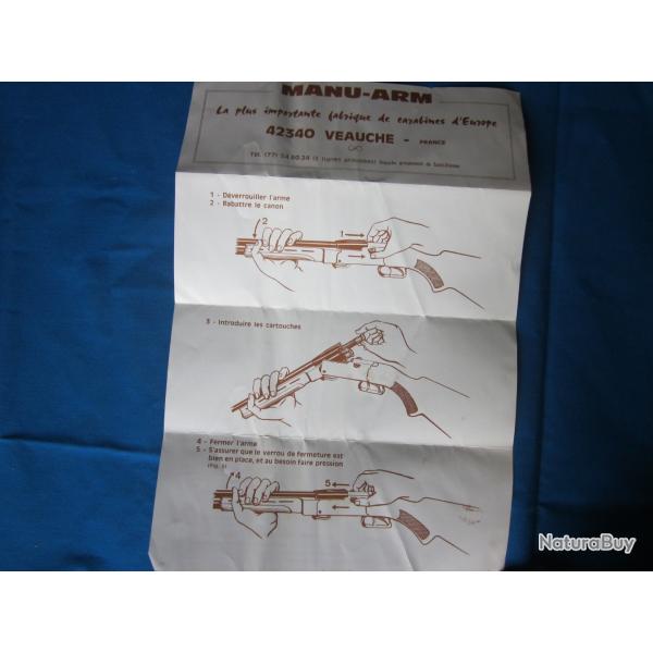 Notice papier d'origine - MANU-ARM mod�le mini-super