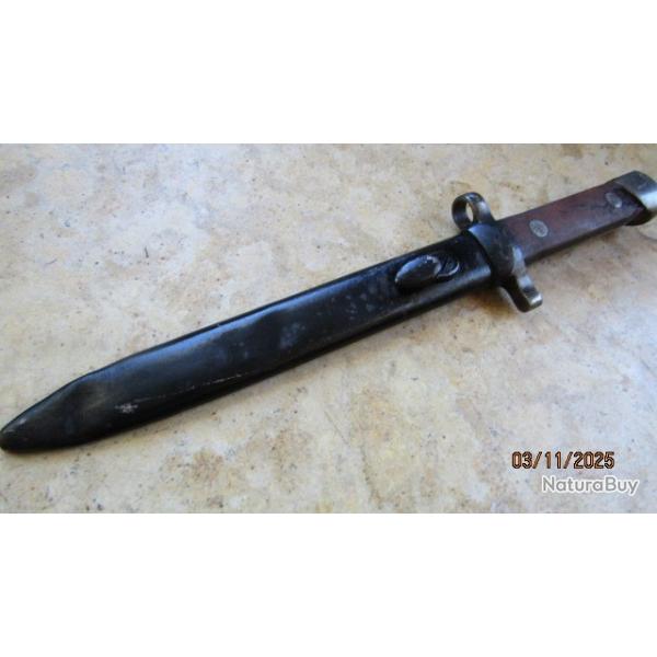 baionnette Italie mod 1938 lame fixe ABC N 105 caracano 1891 ww1 ww2 italien rest�e en France Savoie