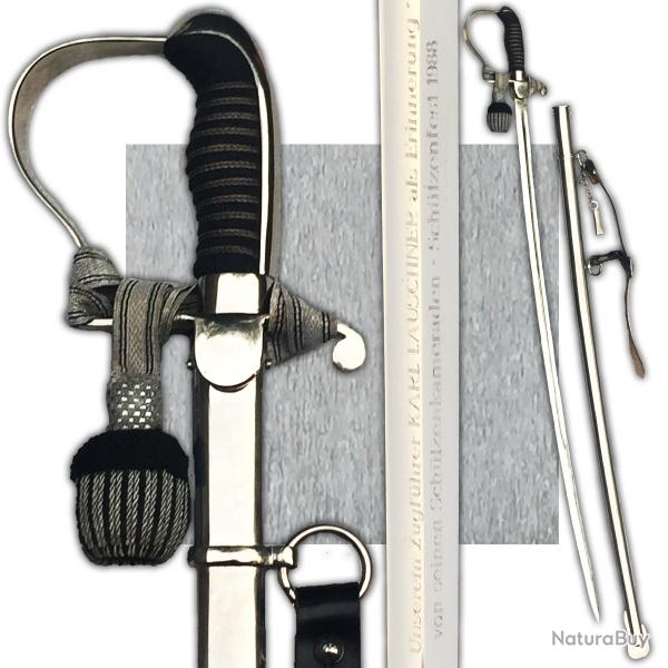 RARE & SUBLIME SABRE ALLEMAGNE DE L'OUEST : CHEF DE TRAIN '' KARL LAUSCHNER '' FUSILIERS XX ORIGINAL