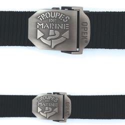 Ceinture boucle grav&eacute;e TDM - Noir