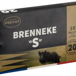 Cartouches PREVOT A BALLE BRENNEKE-S calibre 20/70 17g x10