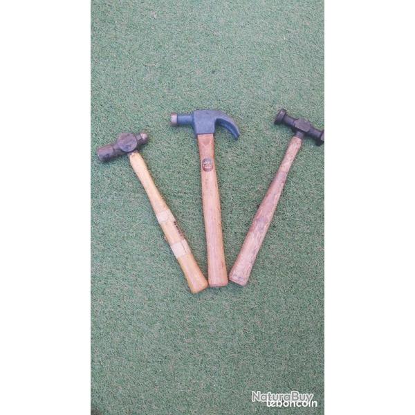 Militaria , arm�e francaise , lot de 3 marteaux , lot de bord.