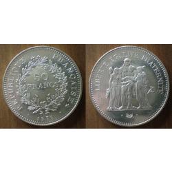 France 50 Francs 1978 Piece Hercules Argent Hercule