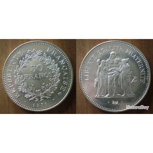 France 50 Francs 1978 Piece Hercules Argent Hercule