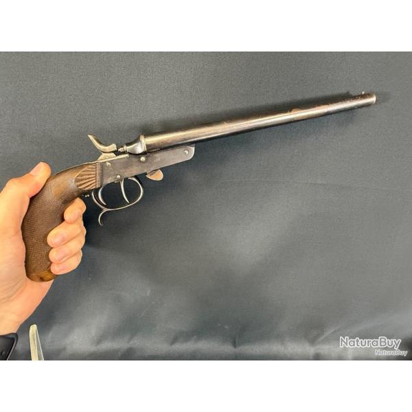 Exceptionnel pistolet de v�nerie FOREIGN BELGE calibre 36 12  mm 65 class� D