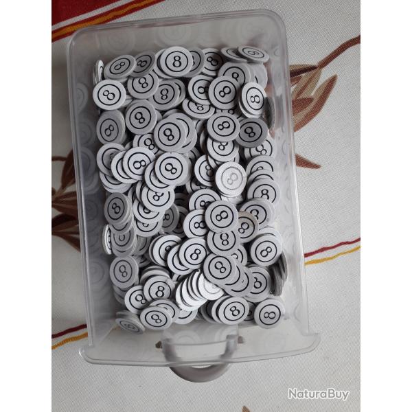 Lot de 60 rondelles de fermetue pour 14 mm num�rot�es '8' coloris blanc
