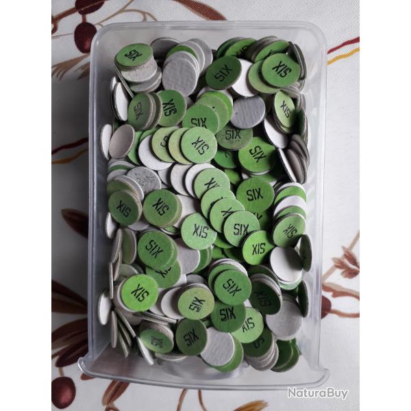 Lot de 100 rondelles de fermeture pour 14 mm num�rot�es '6' coloris vert