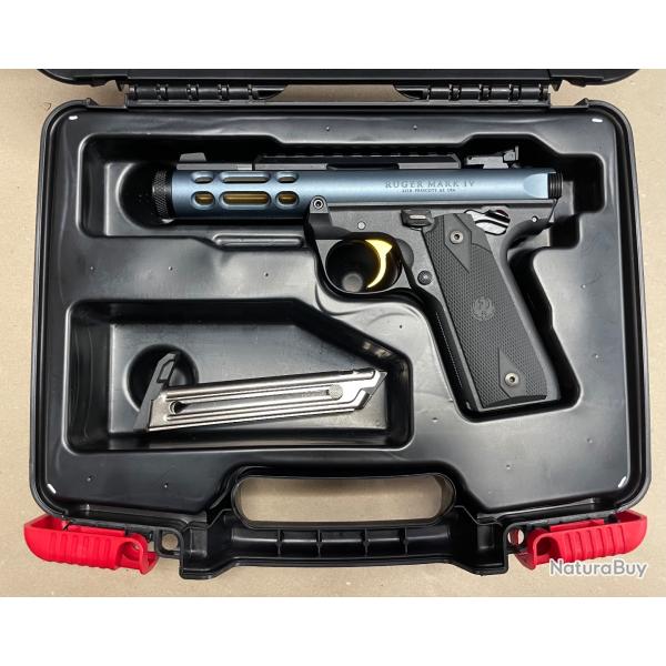 Pistolet Ruger MARK IV 22/45 LITE Bleu