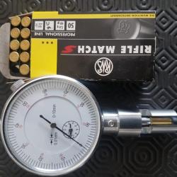 Outil mesure bourrelet cartouches et enfoncement ogive 22 Long Rifle