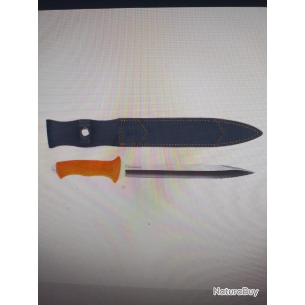 Knife dagger omega fluo orange polym�re browning