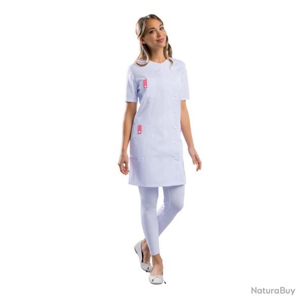 Blouse de travail pour Dame SOFIA 3 Corail/Blanc