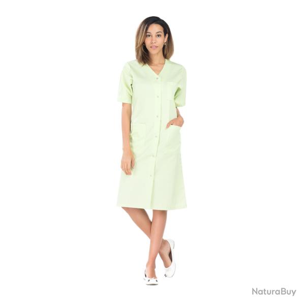 Blouse de travail pour Dame CLAIRE 4 Ray� Anis Manches transformables