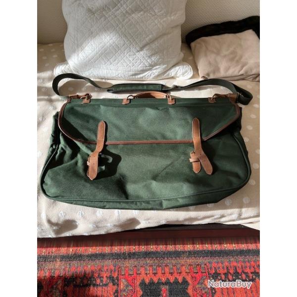 sac de battue toile et cuir vert