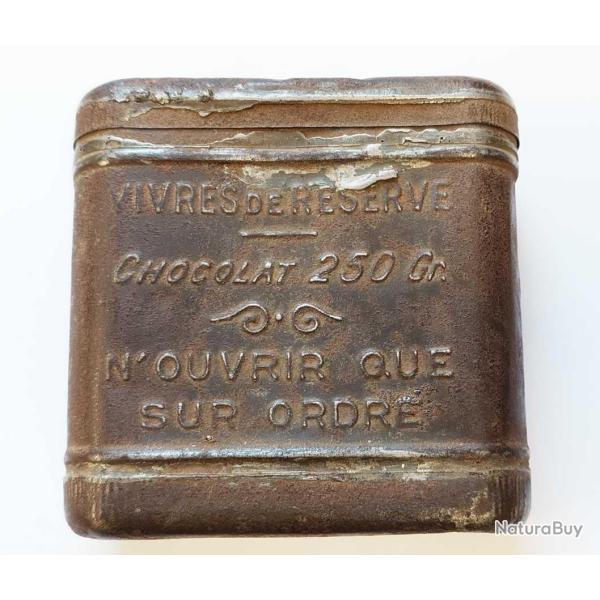 BOITE DE CHOCALAT MEUNIER NOISIEL 77 VIVRE DE RESERVE MILITAIRE 14-18 POILU MARS 1916 - FRANCE WW1 P