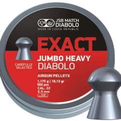Bo&icirc;te de 500 plombs JSB Diabolo Jumbo Exact Heavy - Cal. 5.52